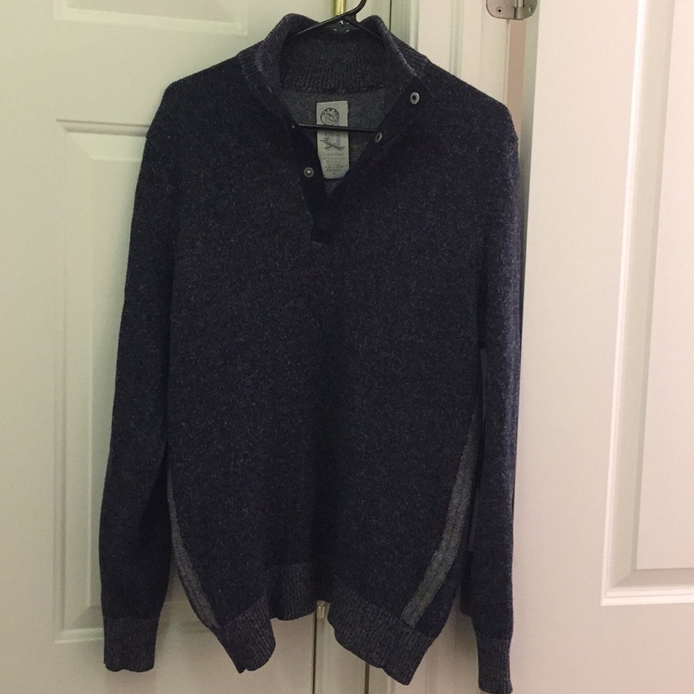 Heathered navy wool sweater